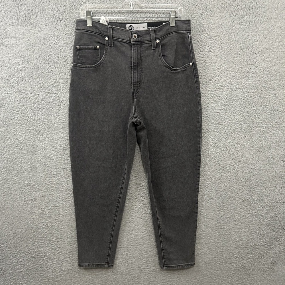Levis Jeans‎ Womens 31x27 Black Gray Denim Mom SilverTab Cotton Stretch Ladies